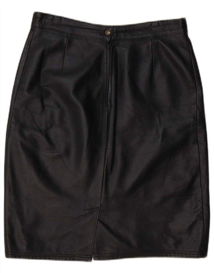 Γυναικεία Δερμάτινη Φούστα VINTAGE IT 44 Medium W28 Μαύρη Δερμάτινη
