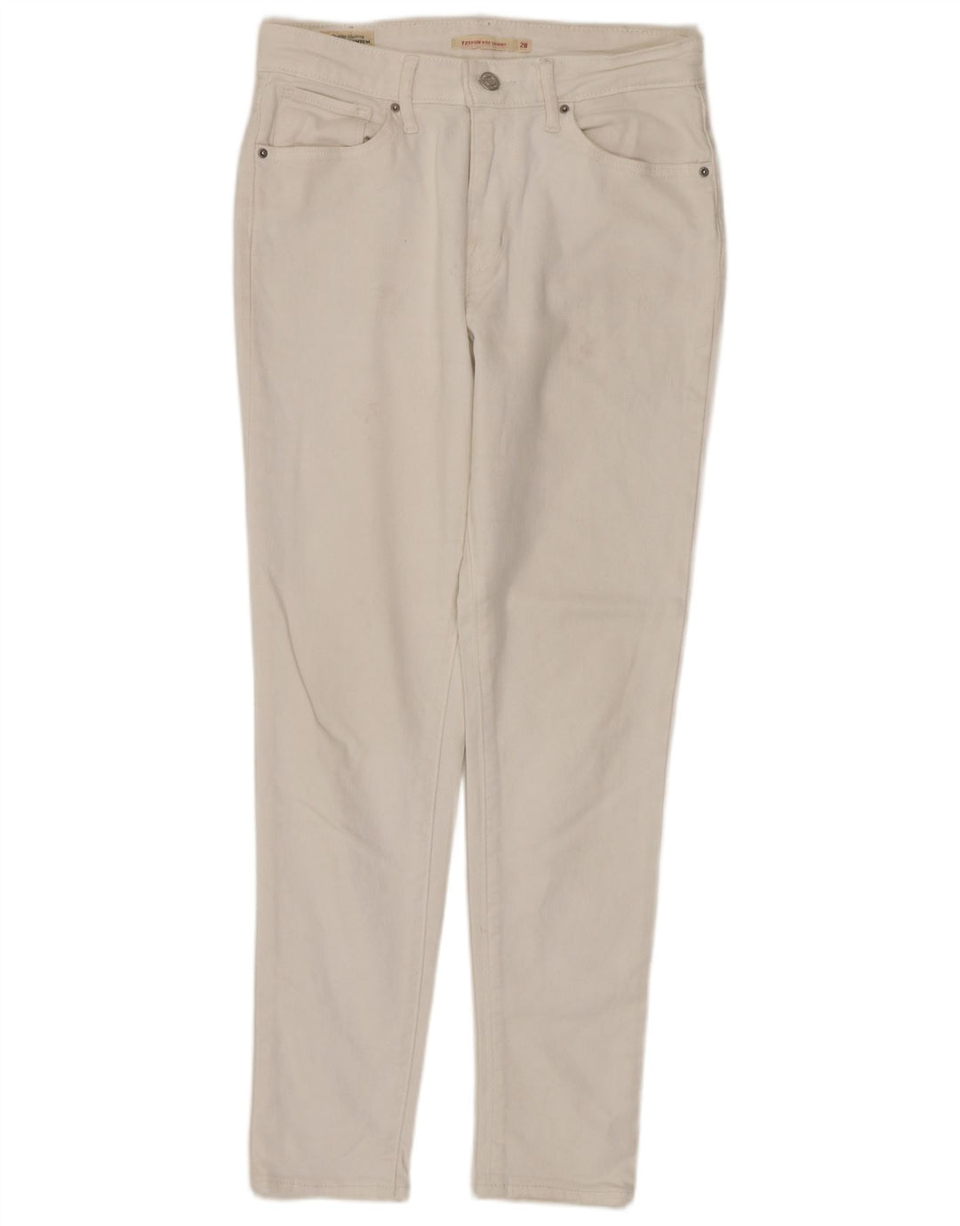 LEVI'S Γυναικείο 721 Ψηλό Skinny Jeans W28 L27 Λευκό βαμβακερό