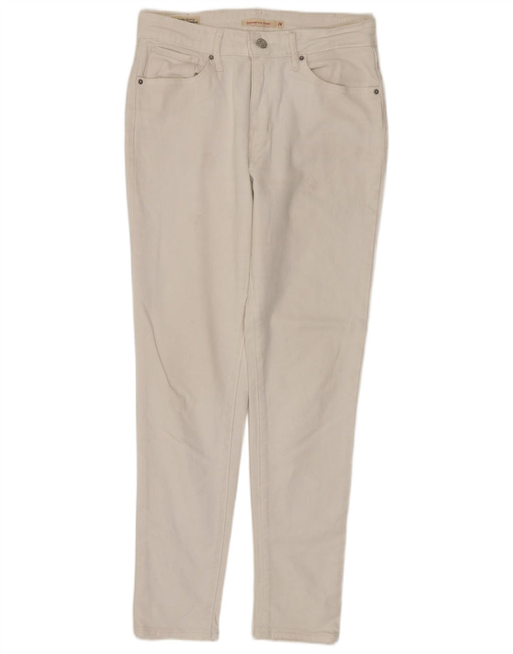 LEVI'S Γυναικείο 721 Ψηλό Skinny Jeans W28 L27 Λευκό βαμβακερό