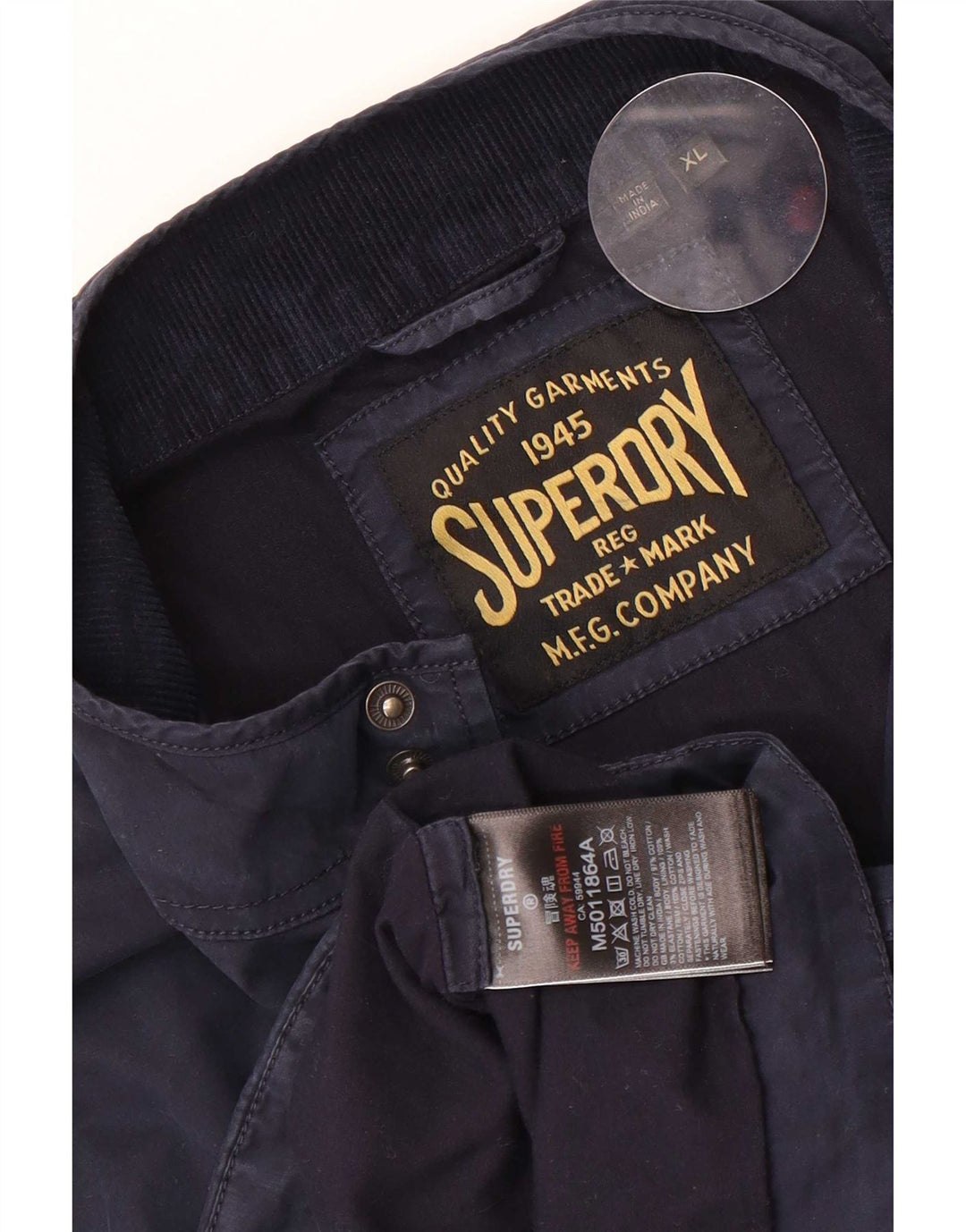 Ανδρικό μπουφάν Superdry Bomber UK 42 XL Navy Blue Cotton