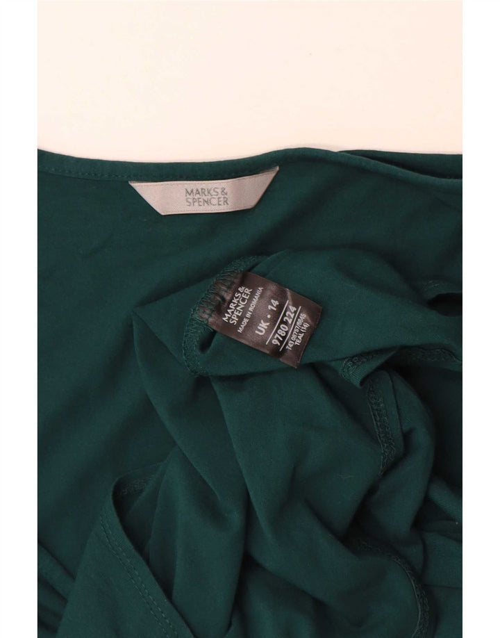 Marks & Spencer Γυναικεία Μπλούζα Τοπ UK 14 Μεσαία Πράσινη Βισκόζη