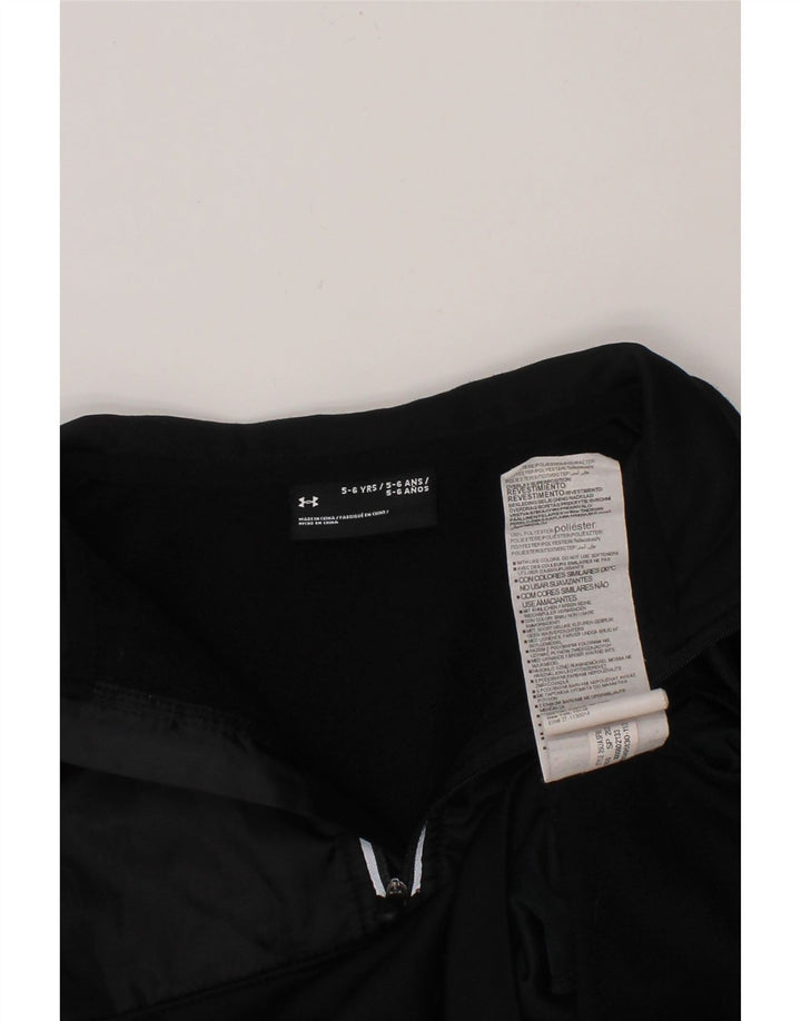 UNDER ARMOUR Girls Sweatshirt Jumper 5-6 Years Black Colourblock Polyester Vintage Under Armour and Second-Hand Under Armour from Messina Hembry 