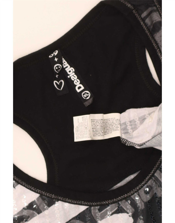Γυναικείο γραφικό γιλέκο Desigual Top UK 18 XL Μαύρο Πολυεστέρας