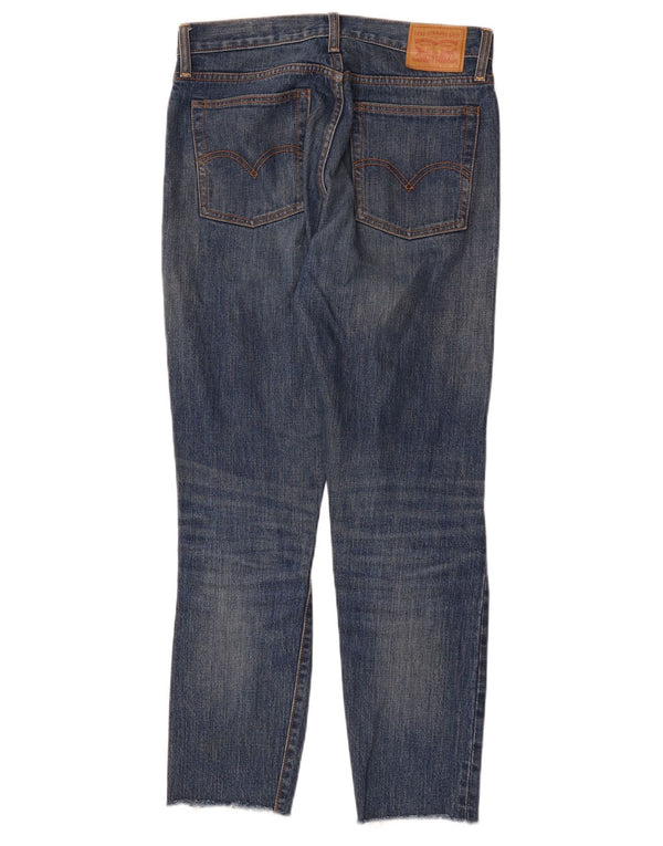 Levi's Γυναικείο Λευκό Δρύς Ψηλόμεσο Ίσιο Τζιν W28 L28 Μπλε Βαμβακερό