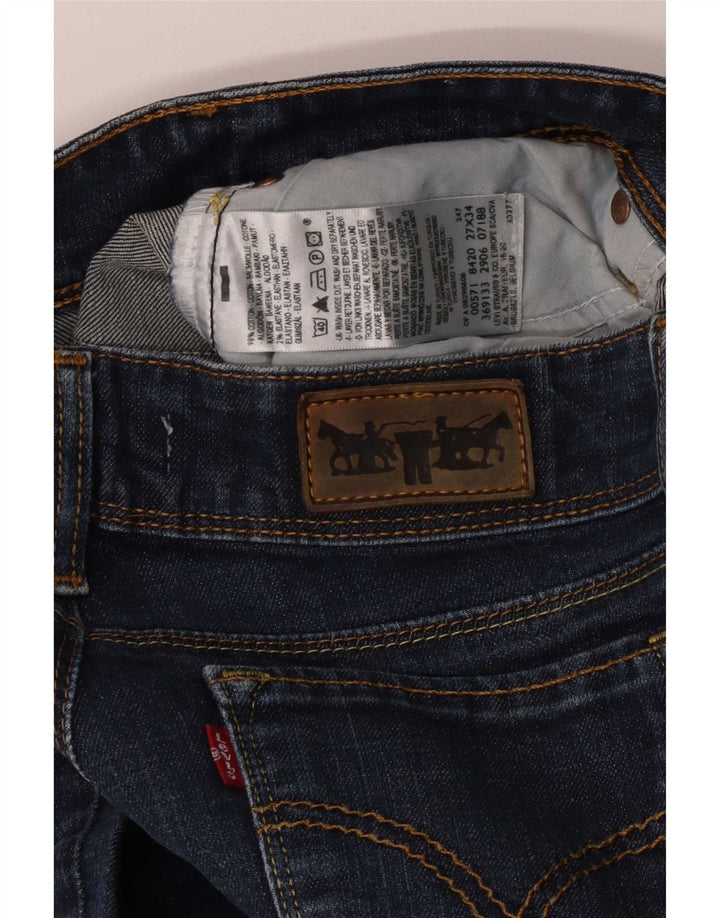 Levi's Womens 571 Slim Jeans W27 L29 Blue Cotton