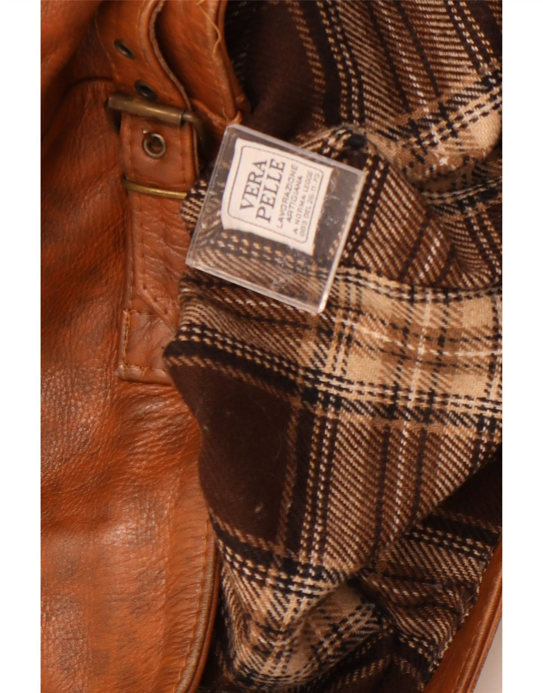 Vintage Γυναικείο Δερμάτινο Μπουφάν UK 18 XL Καφέ Δερμάτινο Flecked