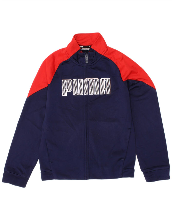Puma Boys Graphic αθλητική φόρμα Top Jacket 7-8 Years Navy Blue Colourblock