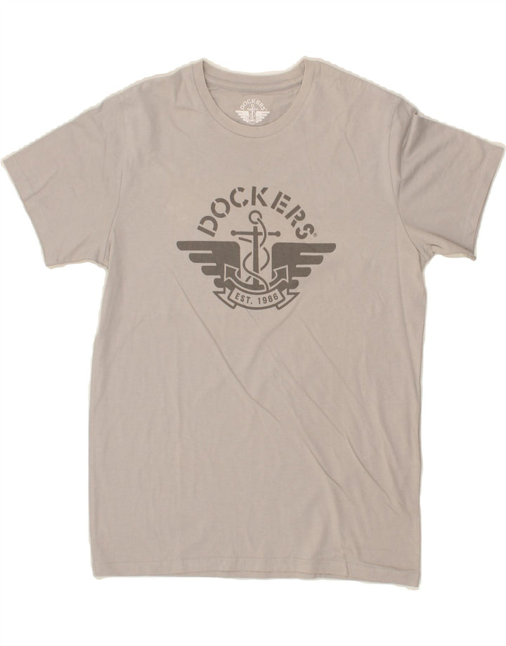 DOCKERS Mens Graphic T-Shirt Top Medium Grey Vintage Dockers and Second-Hand Dockers from Messina Hembry 