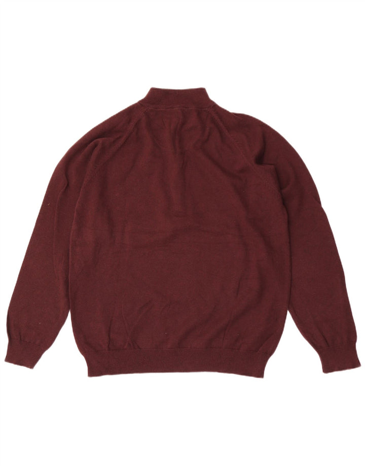 Ανδρικό πουλόβερ Marks & Spencer Μπλε Harbor με λαιμό, μεσαίο καφέ