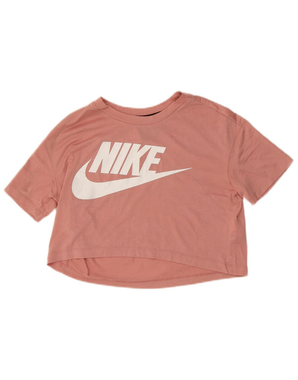 Γυναικείο γραφικό μπλουζάκι NIKE Crop Top 10 ροζ πολυεστέρα