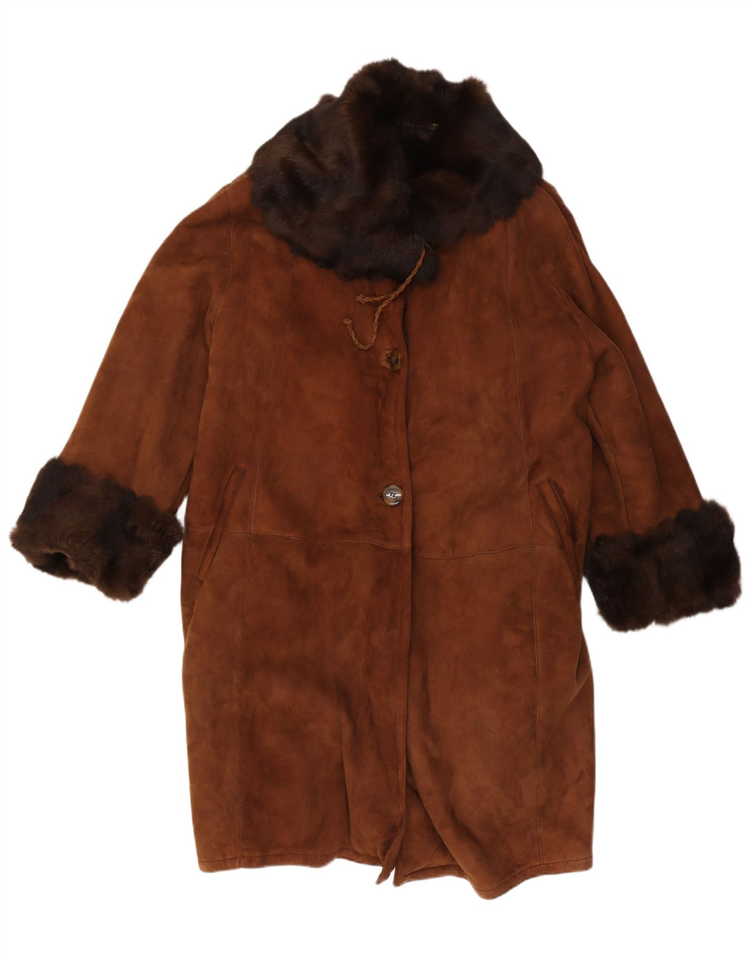 Vintage Γυναικείο Παλτό Shearling IT 50 XL Καφέ Shearling