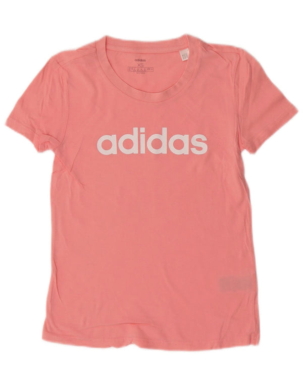 Γυναικείο γραφικό T-Shirt Adidas Top UK 4/6 XS Ροζ βαμβακερό