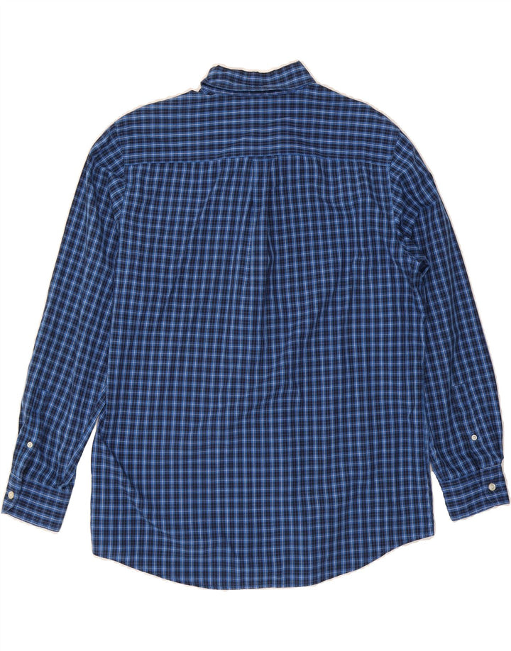 CHAPS Mens Easy Care Shirt Large Blue Check Cotton Vintage Chaps and Second-Hand Chaps from Messina Hembry 