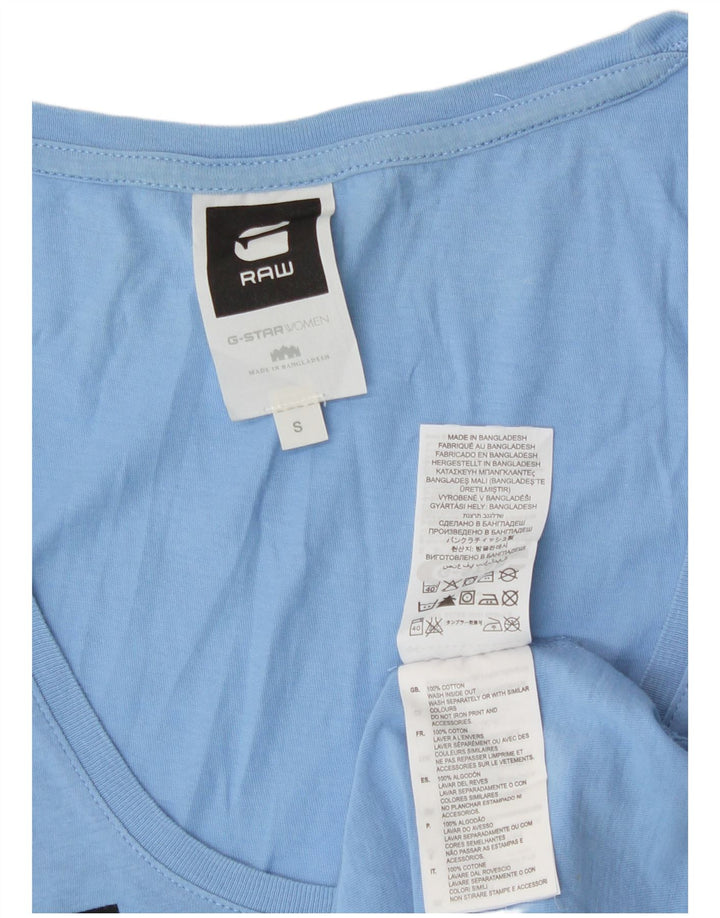 G-Star Γυναικείο Longline Γραφικό Γιλέκο Μπλουζάκι Μικρό Μπλε Βαμβακερό