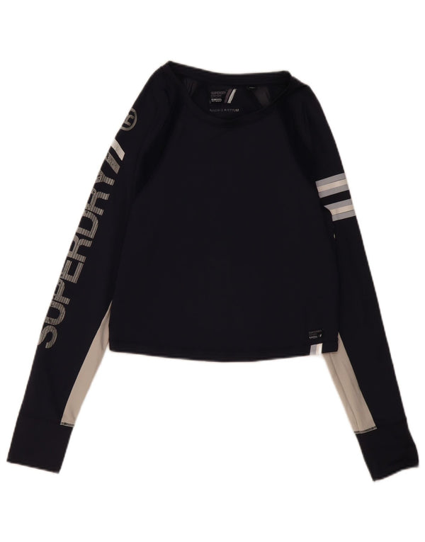 Superdry Γυναικείο τοπ μακρυμάνικο UK 12 μεσαίο μπλε ναυτικό
