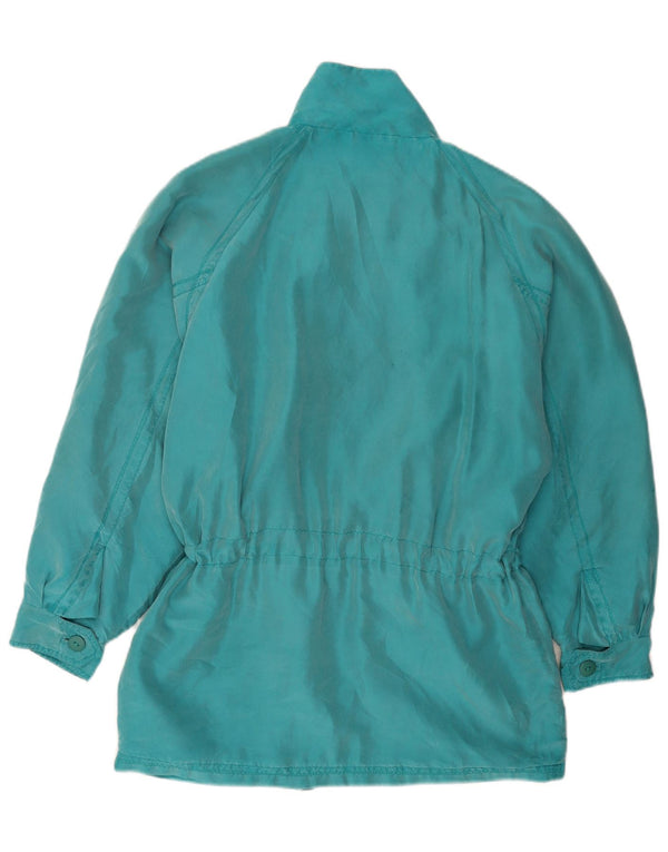 Vintage Γυναικείο Παλτό IT 44 Medium Turquoise Silk