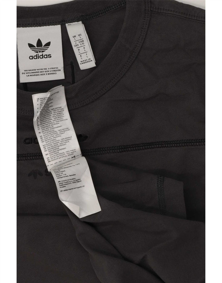 Ανδρικό T-Shirt Adidas Top μεγάλο γκρι βαμβακερό