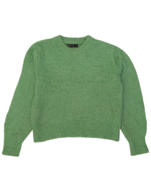 Marks & Spencer Γυναικείο πουλόβερ με λαιμόκοψη Crop Crop UK 10 Small Green