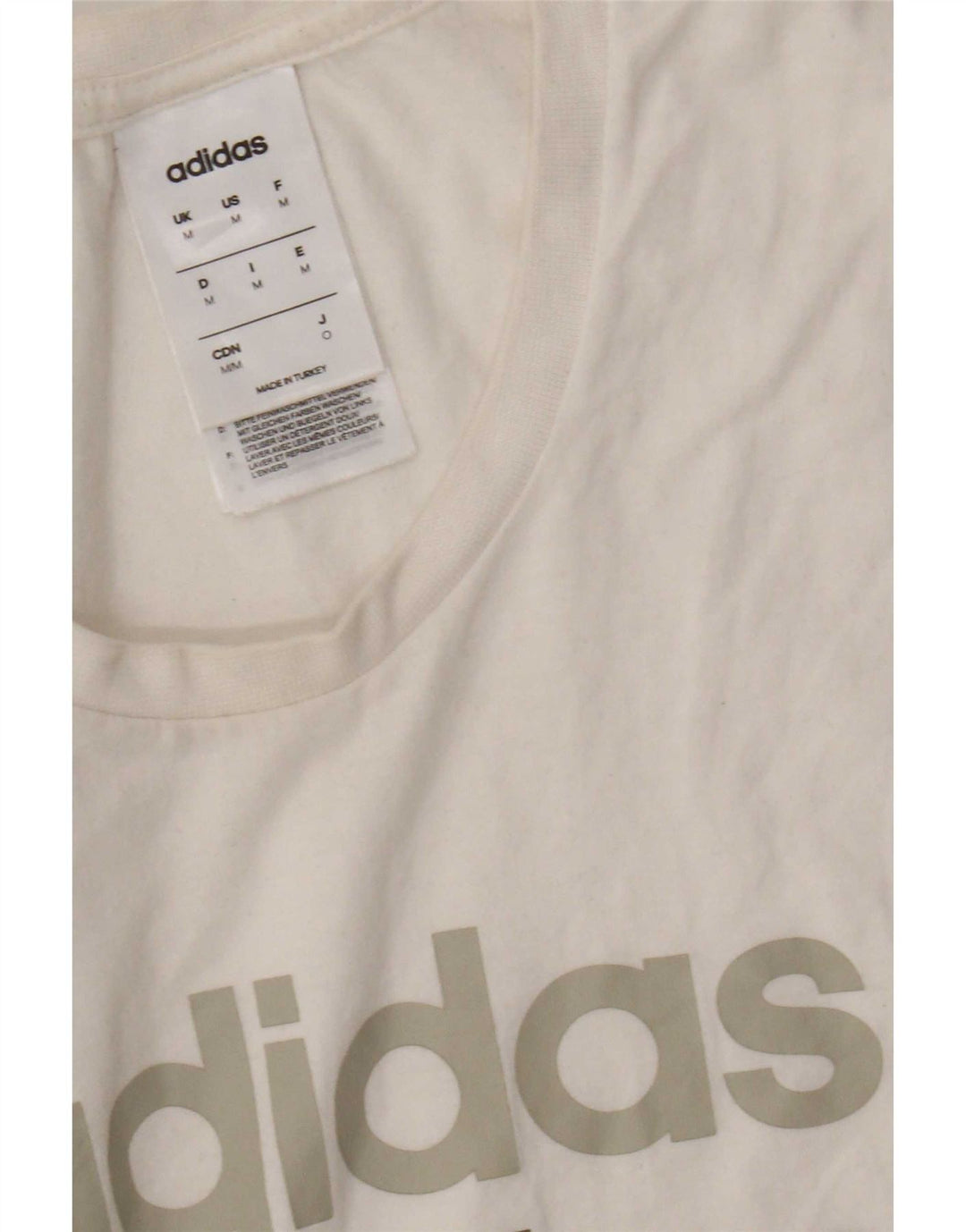 Ανδρικό γραφικό T-Shirt Adidas Top από μεσαίο λευκό βαμβακερό