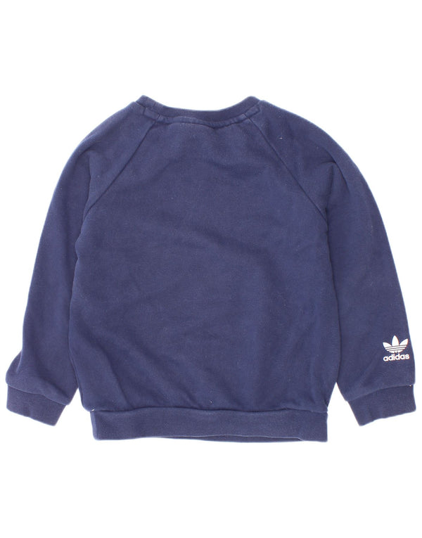 Γραφικό Φούτερ Adidas Boys Jumper 3-4 ετών Navy Blue Cotton