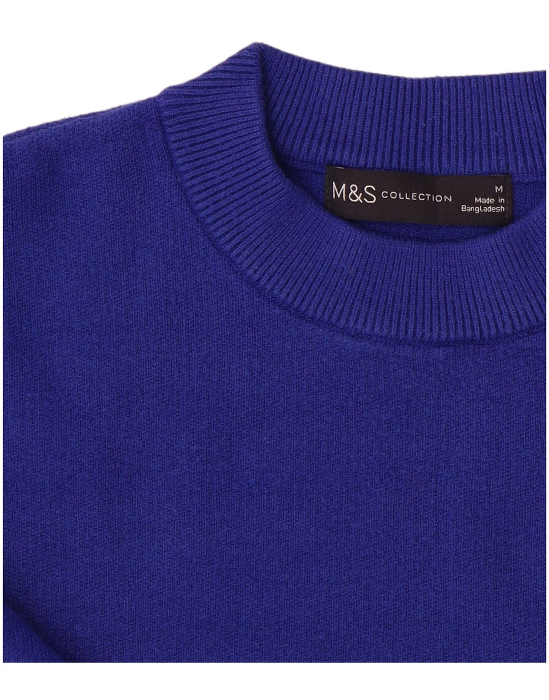 MARKS & SPENCER Womens Crew Neck Jumper Sweater UK 14 Medium Blue Viscose