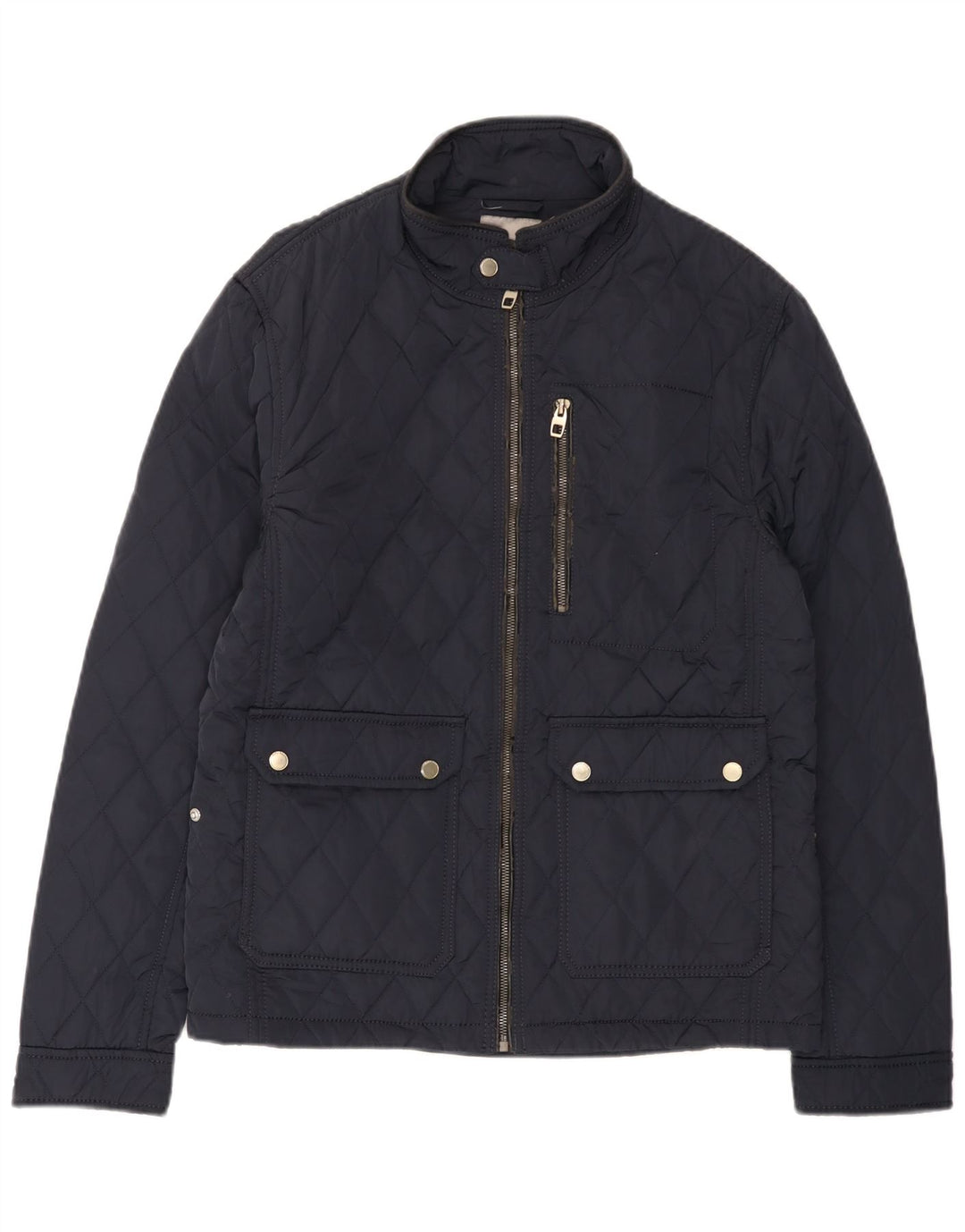 Zara Ανδρικό καπιτονέ μπουφάν UK 40 Large Navy Blue Polyester