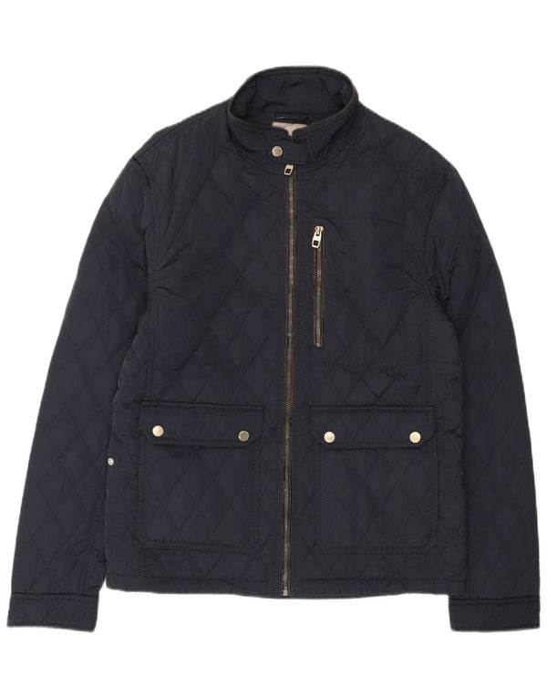 Zara Ανδρικό καπιτονέ μπουφάν UK 40 Large Navy Blue Polyester