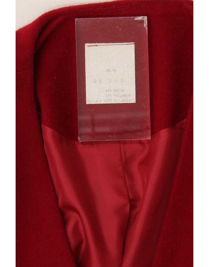 Vintage Γυναικείο τζάκετ με 3 κουμπιά Crop Blazer IT 44 Μεσαίο κόκκινο μαλλί
