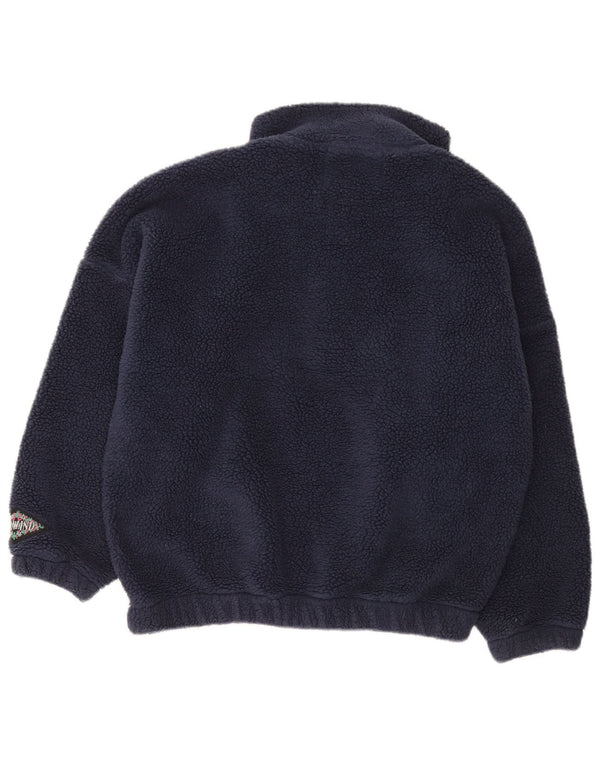 Vintage ανδρικό κουμπάκι με φλις λαιμόκοψη IT 44/46 Small Navy Blue