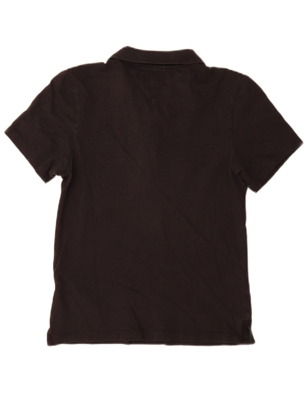 Tommy Hilfiger Γυναικείο Slim Polo Shirt UK 14 Large μαύρο βαμβακερό
