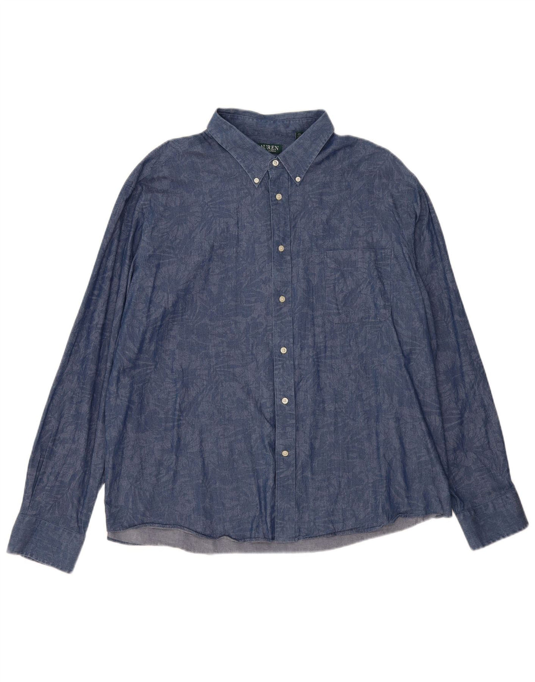 Ανδρικό πουκάμισο Ralph Lauren κανονική εφαρμογή 2XL Navy Blue Floral Elastane