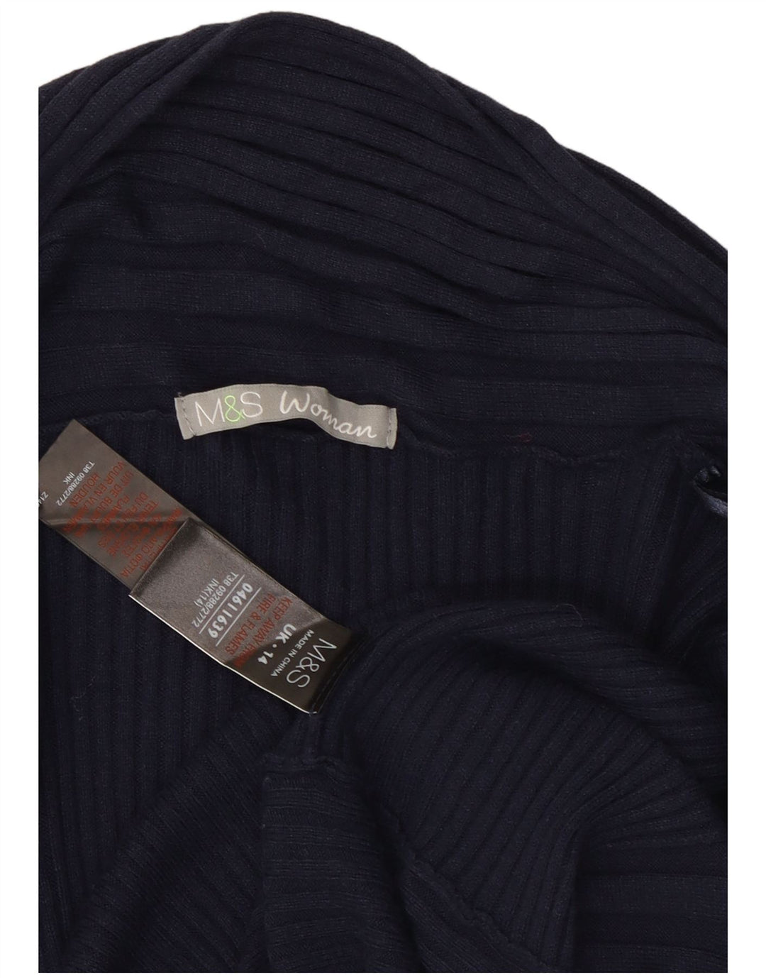 Marks & Spencer Γυναικείο πουλόβερ Longline Cardigan UK 14 Medium Navy Blue