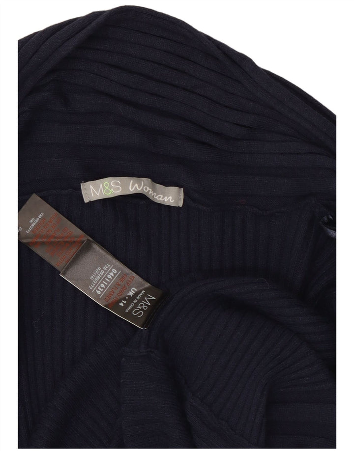 Marks & Spencer Γυναικείο πουλόβερ Longline Cardigan UK 14 Medium Navy Blue