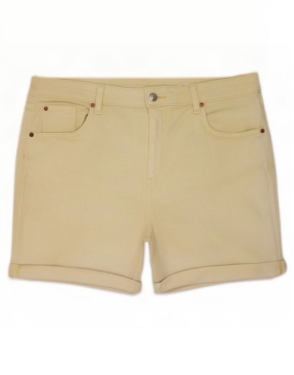 Marks & Spencer Γυναικείο Boyfriend τζιν σορτς UK 16 μεγάλο W36 κίτρινο βαμβακερό