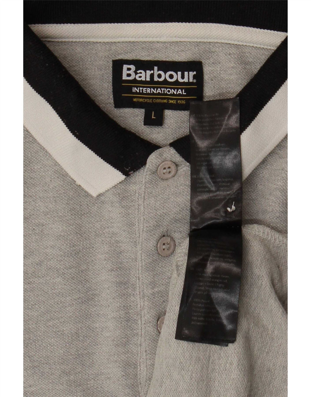 Ανδρικό πουκάμισο πόλο Barbour με μεγάλο γκρι χρώμα, βαμβακερό