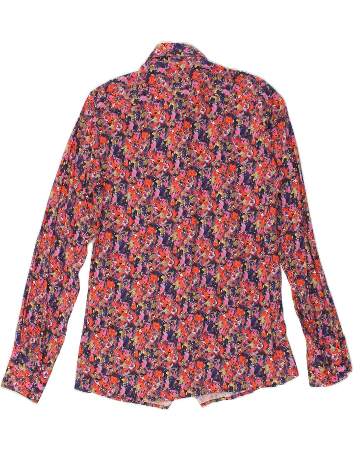 VINTAGE Womens Shirt Blouse UK 12 Medium Multicoloured Floral Viscose Vintage Vintage and Second-Hand Vintage from Messina Hembry 