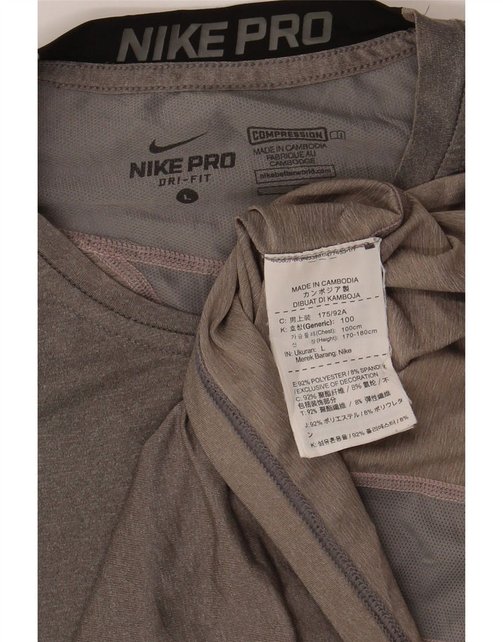 Γυναικείο T-shirt Nike Dri Fit Top UK 14 Large Grey Polyester