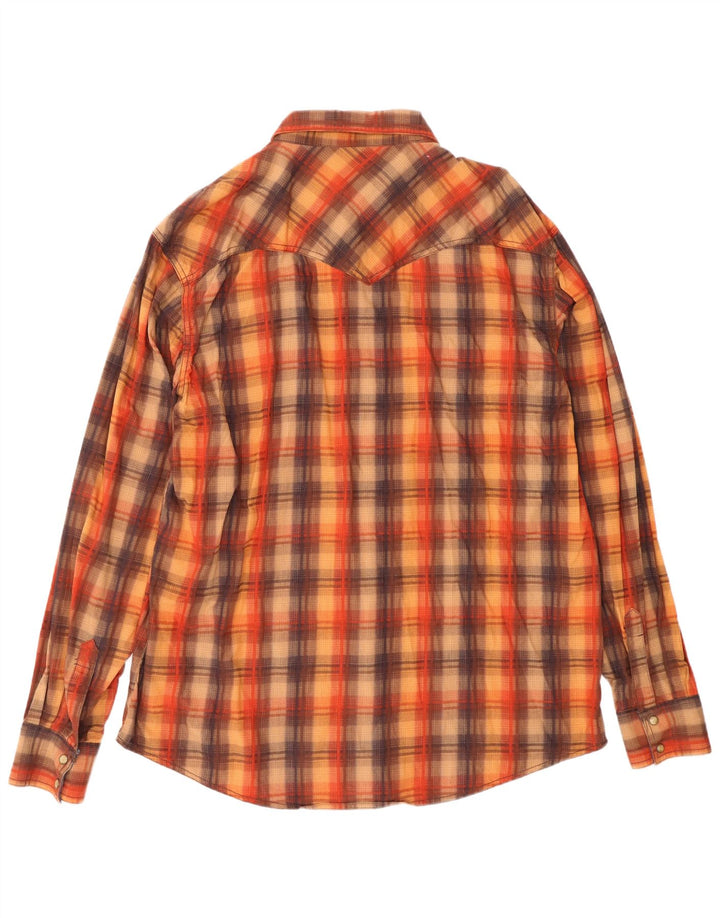 Ανδρικό ρετρό πουκάμισο Wrangler 2XL καφέ βαμβακερό