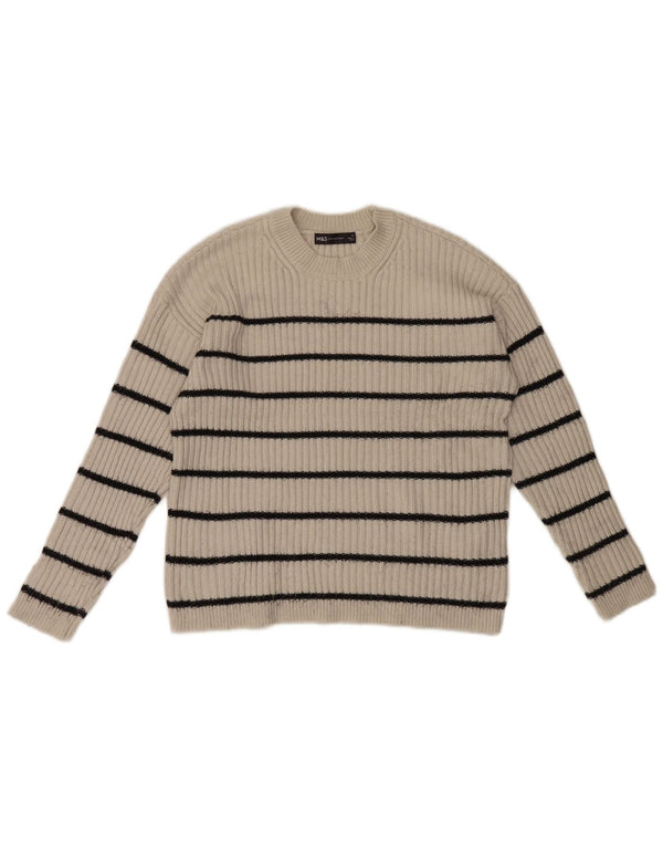 Marks & Spencer Γυναικείο πουλόβερ με λαιμόκοψη UK 12 Medium Off White