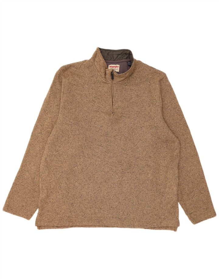 Ανδρικό φούτερ με φερμουάρ Wrangler Jumper XL καφέ με φλύκταινες πολυεστέρα