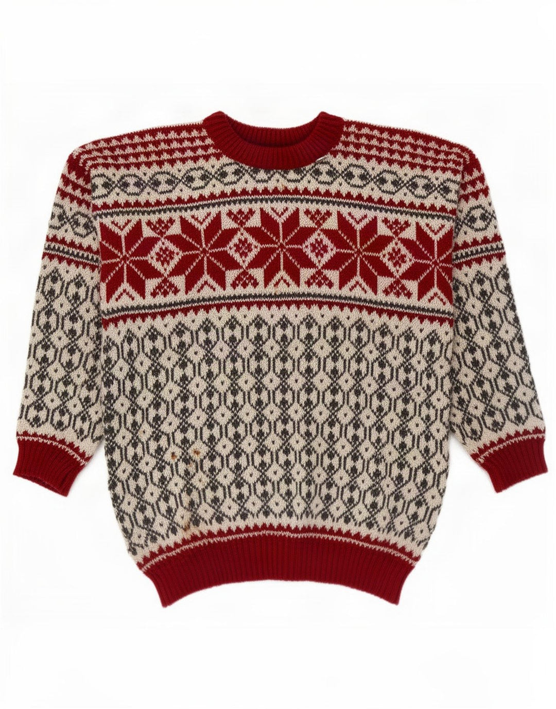 Ανδρικό πουλόβερ Voss Unisex Crew Neck Jumper Medium Off White Fair Isle