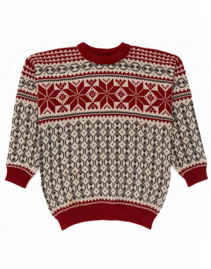 Ανδρικό πουλόβερ Voss Unisex Crew Neck Jumper Medium Off White Fair Isle