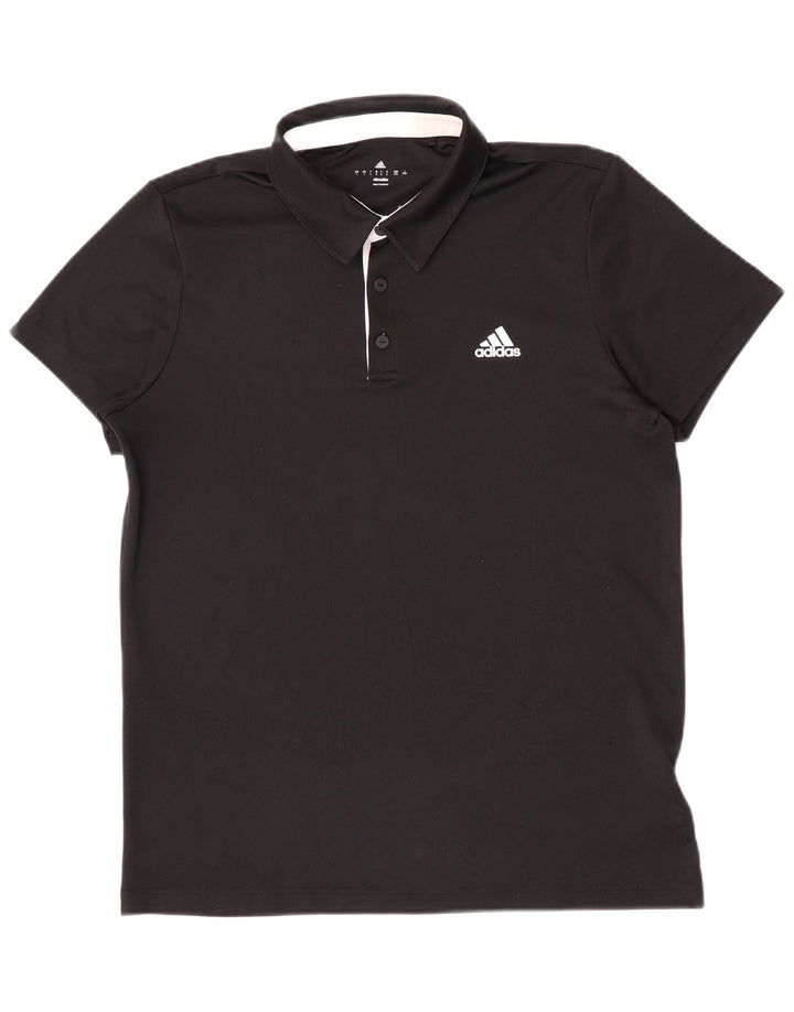 Ανδρικό πουκάμισο Adidas Climalite Polo μεγάλο μαύρο πολυεστέρα