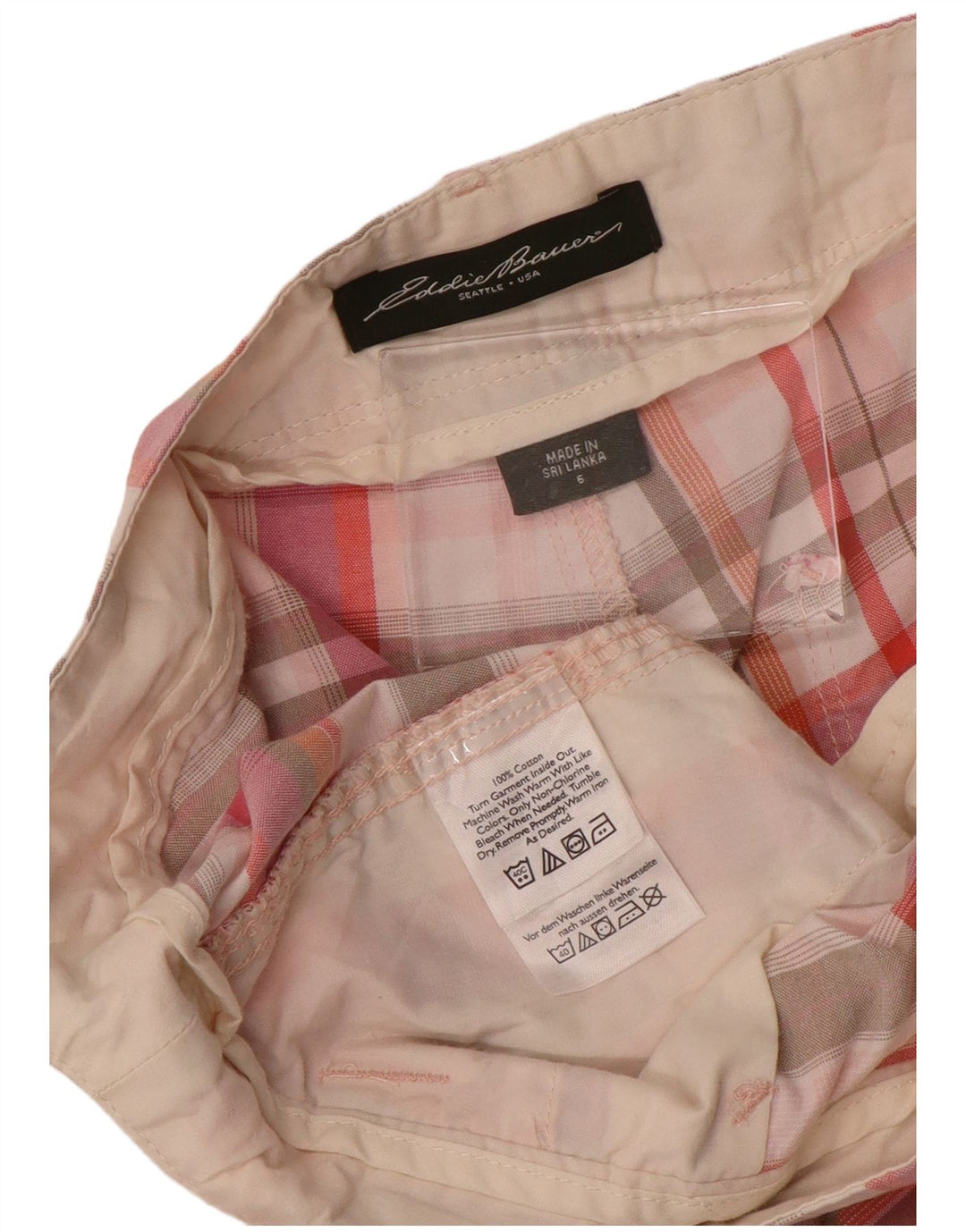 EDDIE BAUER Γυναικείο σορτς Chino US 6 μεσαίων W32 Ροζ βαμβακερό