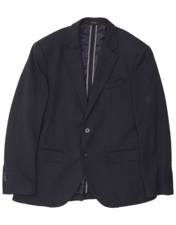 Massimo Dutti Ανδρικό σακάκι μπλέιζερ με 2 κουμπιά EU 50 Medium Navy Blue Wool