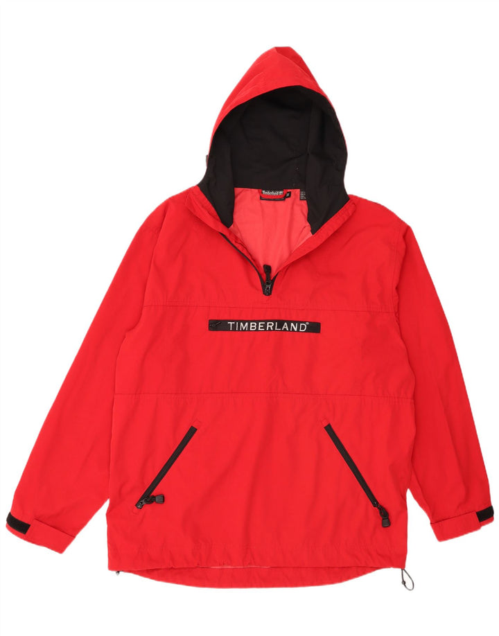 Ανδρικό μπουφάν Timberland με κουκούλα γραφικό Anorak UK 38 Medium Red Polyester