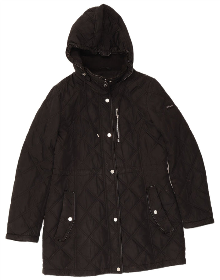 Dkny Γυναικείο Καπιτονέ μπουφάν με κουκούλα UK 14 Medium Navy Blue Polyester