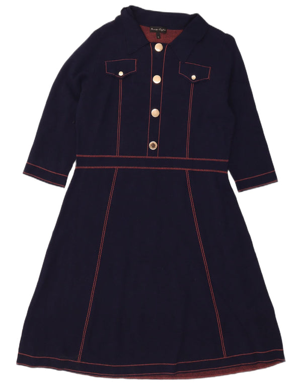 Phase Eight Γυναικείο φόρεμα 3/4 με μανίκια A-Line UK 18 XL Navy Blue Viscose