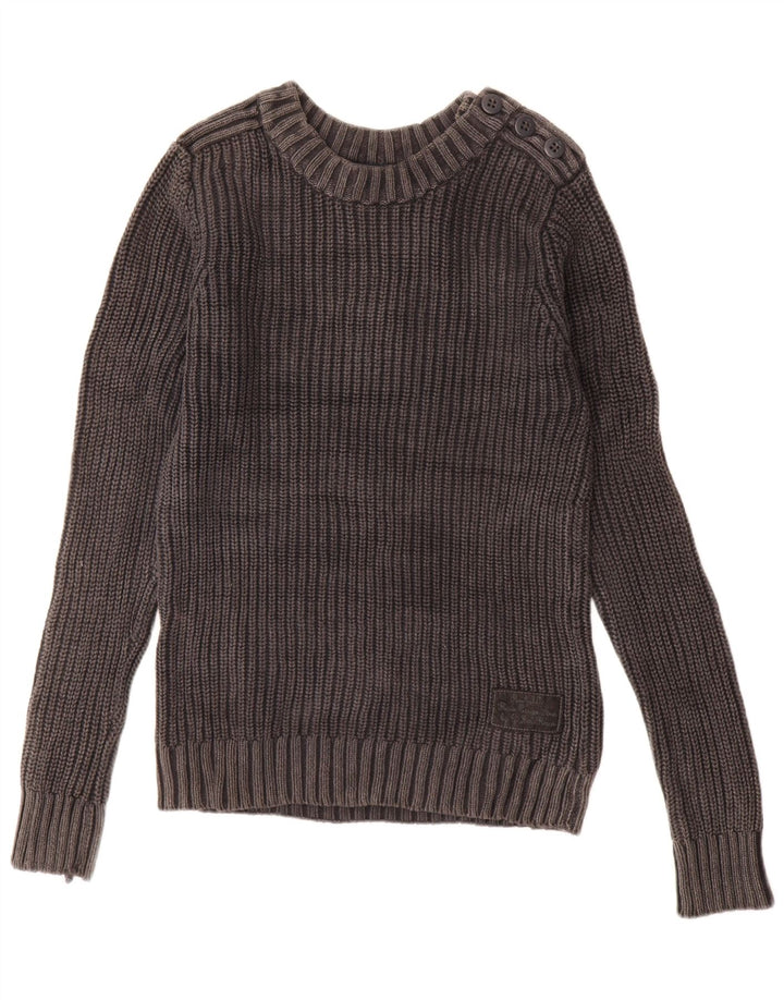 Ανδρικό πουλόβερ G-Star Boat Neck Jumper Μεσαίο γκρι βαμβακερό