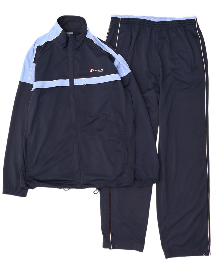 Champion Ανδρική Ολόσωμη Αθλητική Φόρμα Μεγάλη Navy Blue Colorblock